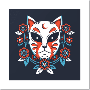 Oni Cat Mask Posters and Art